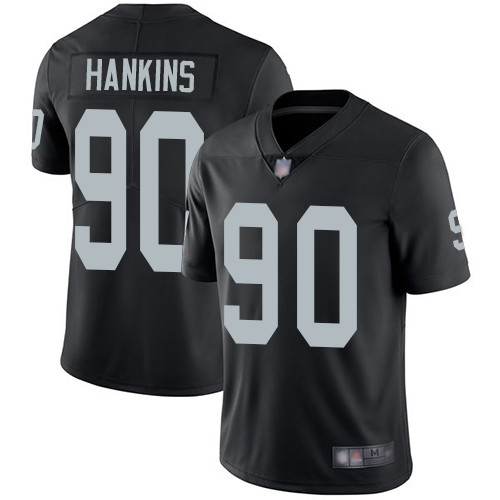 Men Oakland Raiders Limited Black Johnathan Hankins Home Jersey NFL Football #90 Vapor Jersey->nfl t-shirts->Sports Accessory